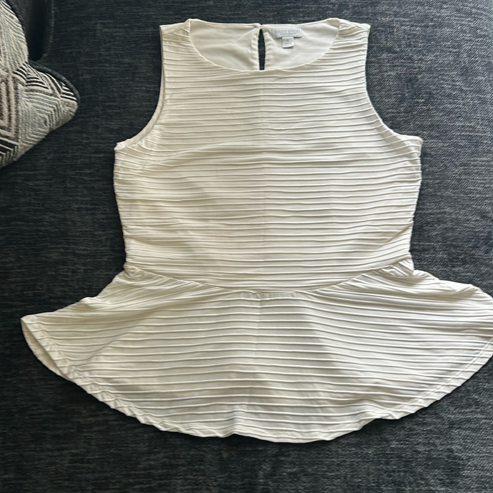 White Peplum Top